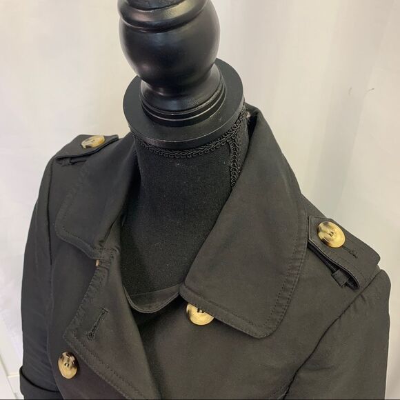 Sandra Angelozzi NWOT Black trenchcoat size 30/XS - Picture 8 of 17